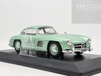 Minichamps 1955 Mercedes Benz 300 SL Coupe Gullwing Light Green Metallic 1:18 - New