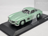 Minichamps 1955 Mercedes Benz 300 SL Coupe Gullwing Light Green Metallic 1:18 - New