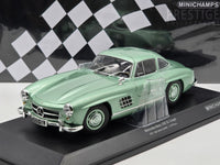 Minichamps 1955 Mercedes Benz 300 SL Coupe Gullwing Light Green Metallic 1:18 - New