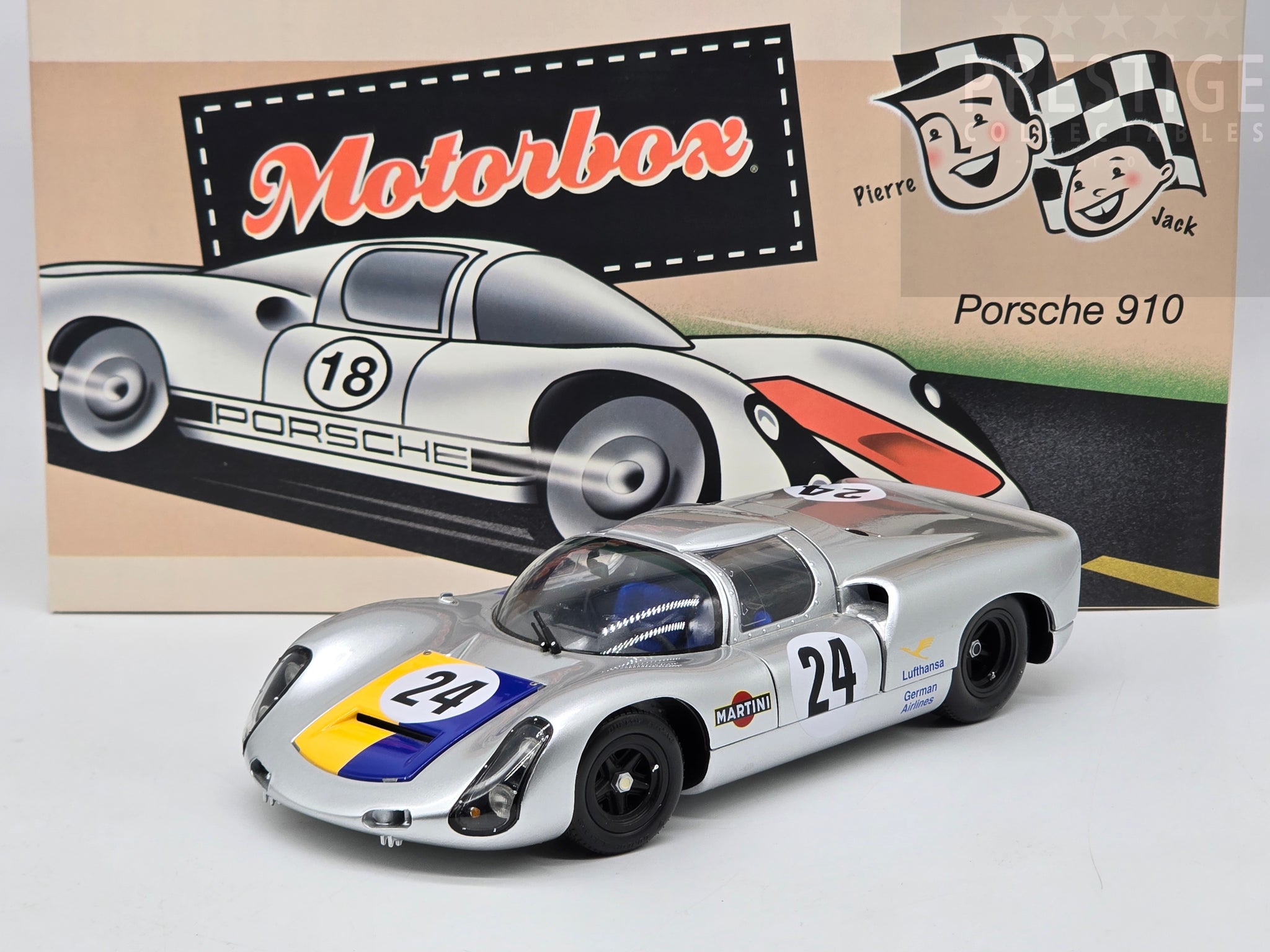 Exoto Motorbox 1968 Porsche 910 Team Martini 1000km Nurburgring