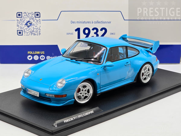 Solido 1997 Porsche 911 (993) Clubsport Coupe Rivera Blue 1:18 Scale - New