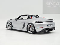 Norev 2023 Porsche 718 Spyder RS Weissach Package GT Silver Metallic 1:18 - New