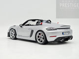 Norev 2023 Porsche 718 Spyder RS Weissach Package GT Silver Metallic 1:18 - New