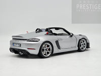 Norev 2023 Porsche 718 Spyder RS Weissach Package GT Silver Metallic 1:18 - New