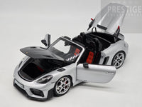Norev 2023 Porsche 718 Spyder RS Weissach Package GT Silver Metallic 1:18 - New