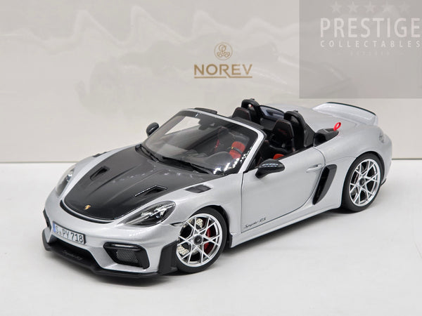 Norev 2023 Porsche 718 Spyder RS Weissach Package GT Silver Metallic 1:18 - New