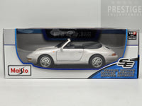 Maisto 1994 Porsche 911 (993) Carrera Cabriolet Pearl White 1:18 Scale Model Car - New