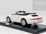 Maisto 1994 Porsche 911 (993) Carrera Cabriolet Pearl White 1:18 Scale Model Car - New