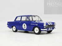 AUTOart 1964 Ford Lotus Cortina Mk1 Jim Mckeown Neptune Racing #3 Blue 1:18 - USED