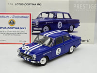AUTOart 1964 Ford Lotus Cortina Mk1 Jim Mckeown Neptune Racing #3 Blue 1:18 - USED