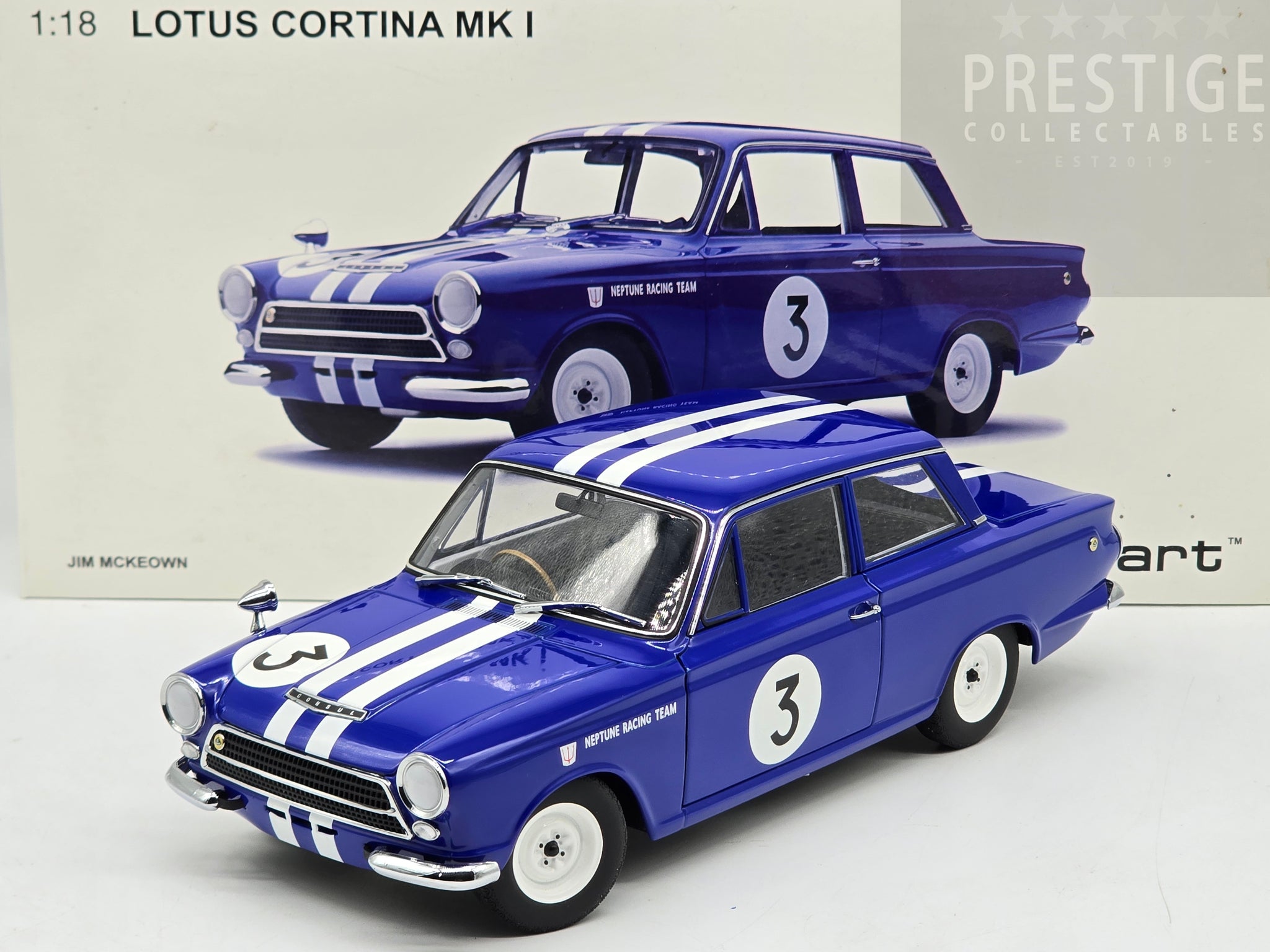 AUTOart 1964 Ford Lotus Cortina Mk1 Jim Mckeown Neptune Racing #3