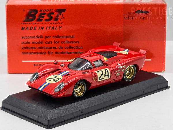Best Model 1970 Ferrari 312P Coupe Daytona Parkes / Posey #24 Red 1:43 - Preowned