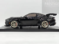 IXO x MCG 2025 Ford Mustang GTD Gloss Black w Gold Wheels 1:18 - New