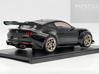 IXO x MCG 2025 Ford Mustang GTD Gloss Black w Gold Wheels 1:18 - New