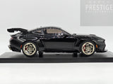 IXO x MCG 2025 Ford Mustang GTD Gloss Black w Gold Wheels 1:18 - New