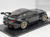 IXO x MCG 2025 Ford Mustang GTD Gloss Black w Gold Wheels 1:18 - New