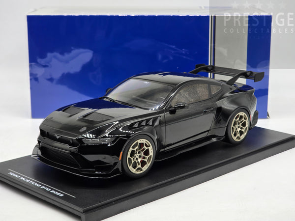 IXO x MCG 2025 Ford Mustang GTD Gloss Black w Gold Wheels 1:18 - New