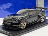 IXO x MCG 2025 Ford Mustang GTD Gloss Black w Gold Wheels 1:18 - New
