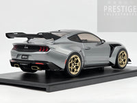 IXO x MCG 2025 Ford Mustang GTD Grey Metallic w Gold Wheels 1:18 - New
