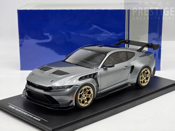 IXO x MCG 2025 Ford Mustang GTD Grey Metallic w Gold Wheels 1:18 - New