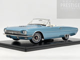 KK-Scale 1966 Ford Thunderbird Convertible, Light Blue Metallic w White Roof 1:18 - New