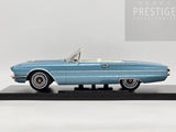 KK-Scale 1966 Ford Thunderbird Convertible, Light Blue Metallic w White Roof 1:18 - New