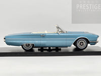 KK-Scale 1966 Ford Thunderbird Convertible, Light Blue Metallic w White Roof 1:18 - New