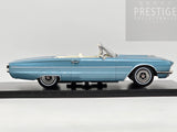 KK-Scale 1966 Ford Thunderbird Convertible, Light Blue Metallic w White Roof 1:18 - New