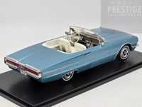 KK-Scale 1966 Ford Thunderbird Convertible, Light Blue Metallic w White Roof 1:18 - New