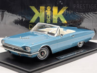 KK-Scale 1966 Ford Thunderbird Convertible, Light Blue Metallic w White Roof 1:18 - New