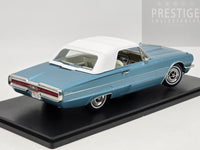 KK-Scale 1966 Ford Thunderbird Convertible, Light Blue Metallic w White Roof 1:18 - New