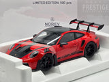 Norev 2022 Porsche 911 GT3 RS Weissach Package (992) Indian Red 1:18 - New
