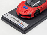 LookSmart 2024 Ferrari SF90 XX Stradale Matte Red w Blue Trims 1:43 Scale - New