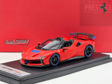 LookSmart 2024 Ferrari SF90 XX Spider Matte Red w Blue Trims 1:43 Scale - New