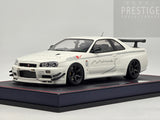 Make Up / IDEA 2021 Nissan Skyline GT-R BNR34 V-Spec N1 Mine's White 1:18 - As New