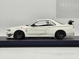 Make Up / IDEA 2021 Nissan Skyline GT-R BNR34 V-Spec N1 Mine's White 1:18 - As New