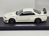 Make Up / IDEA 2021 Nissan Skyline GT-R BNR34 V-Spec N1 Mine's White 1:18 - As New