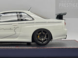 Make Up / IDEA 2021 Nissan Skyline GT-R BNR34 V-Spec N1 Mine's White 1:18 - As New
