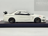 Make Up / IDEA 2021 Nissan Skyline GT-R BNR34 V-Spec N1 Mine's White 1:18 - As New