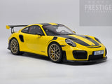 GT Spirit 2018 Porsche 911 GT2 RS Weissach Package (991.2) Racing Yellow 1:12 LARGE - New