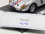 BBR 1963 Ferrari 250 GTO 24hr Le Mans Elde Pierre Dumay #25 Silver 12/90 1:18 - NOS