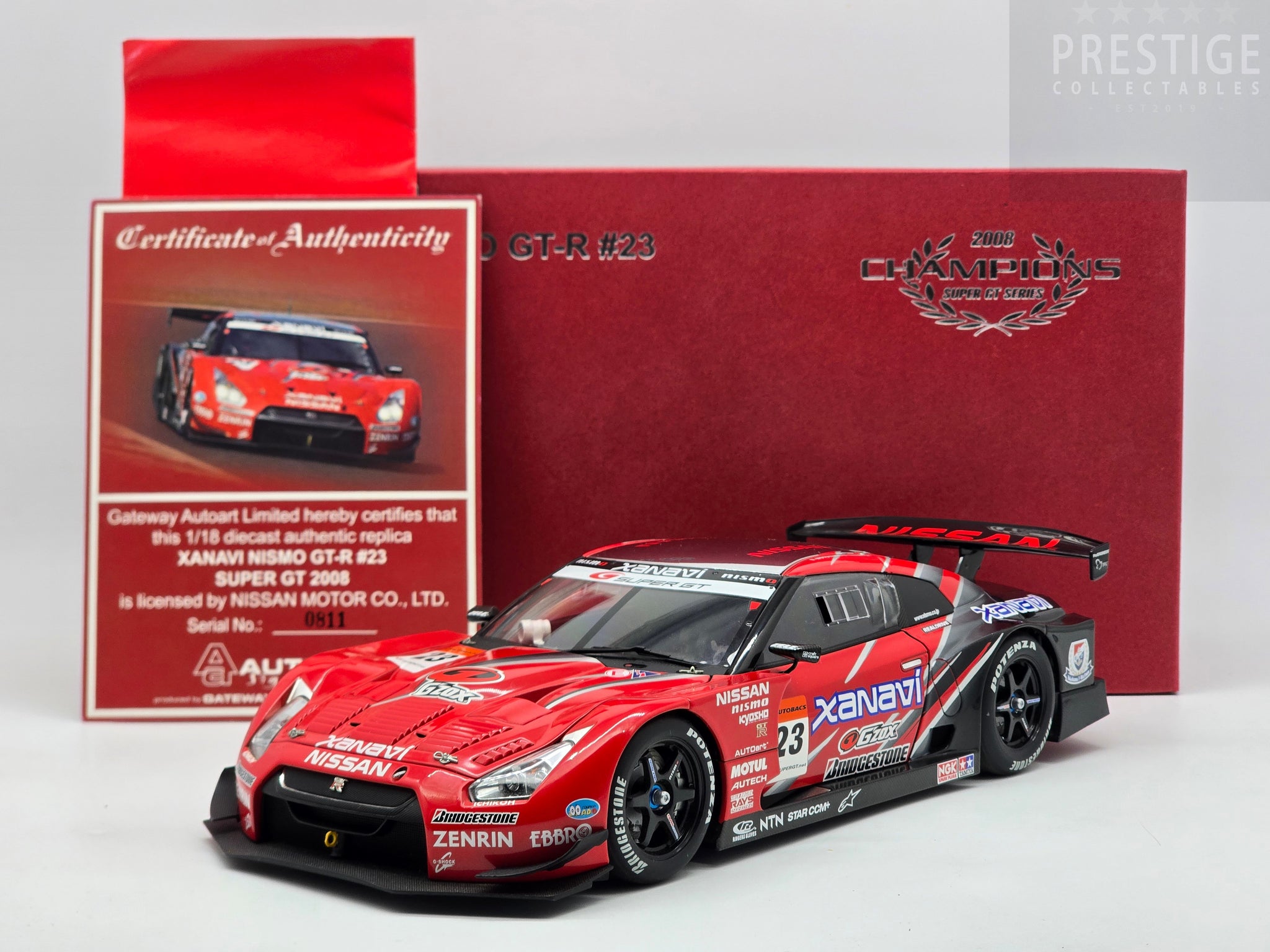 AUTOart 2008 Nissan Nismo GT-R #23 XANAVI Super GT Red/Black 1:18