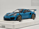 AUTOart Porsche 911 GT2 RS (991.2) Weissach Package Miami Blue / Carbon 1:18 - New