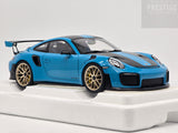 AUTOart Porsche 911 GT2 RS (991.2) Weissach Package Miami Blue / Carbon 1:18 - New