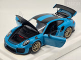 AUTOart Porsche 911 GT2 RS (991.2) Weissach Package Miami Blue / Carbon 1:18 - New