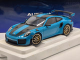 AUTOart Porsche 911 GT2 RS (991.2) Weissach Package Miami Blue / Carbon 1:18 - New