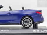 Minichamps 2021 BMW M4 Competition G83 Convertible Frozen Portimao Blue 1:18 - New