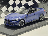 Minichamps 2021 BMW M4 Competition G83 Convertible Frozen Portimao Blue 1:18 - New