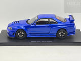 AUTOart Millennium Nismo Nissan Skyline R34 GT-R Z-Tune Bayside Blue 1:18 - Preowned