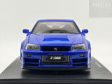 AUTOart Millennium Nismo Nissan Skyline R34 GT-R Z-Tune Bayside Blue 1:18 - Preowned